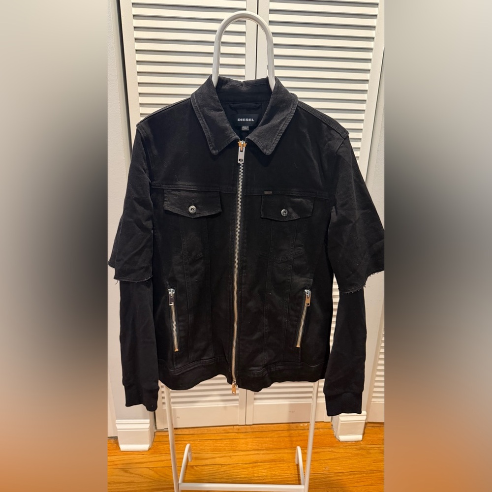 Diesel Long Sleeve Shirt Denim Jacket Men’s Black Size L